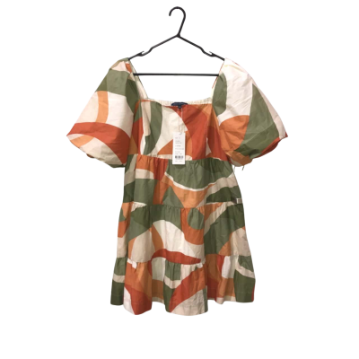 French Connection Green/Brown Abstract Print Dress Size 16