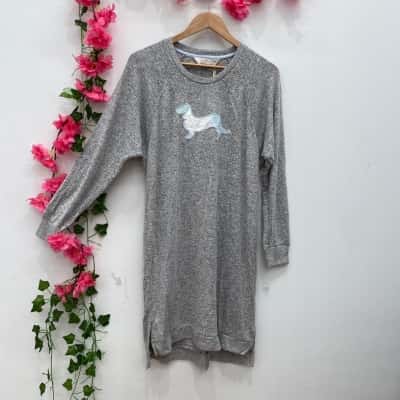 Peter Alexander Womens  Long Sleeve Knitted Pyjamas Size M Grey 