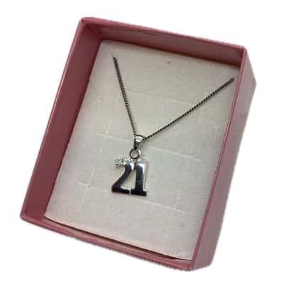 Prouds the Jewellers Womens 21st Pendant Necklace Sterling Silver 