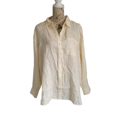 Just Jeans Womens Long Sleeve Shirt Cream/Lemon BNWT