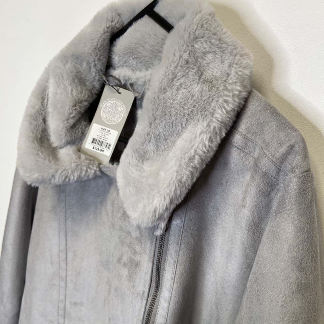 Katies Womens Size 20 Front Zipper Jacket Silver BNWT