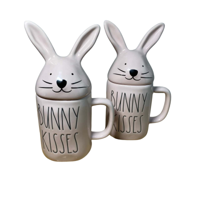 Rae Dunn Bunny Love Easter Mugs Set of 2 - Pink