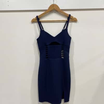 First Mse  Womens  Size XS Mini Dress Navy Blue 