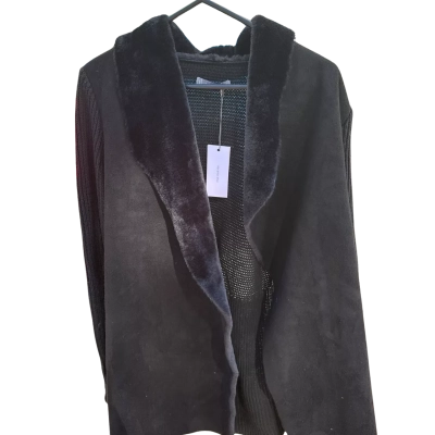 Katie’s Womens  Size XL Black Sherpa Coatigan