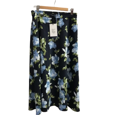 NWT Witchery Eclipse Blue Soft Flower Midi Skirt  Size 10 