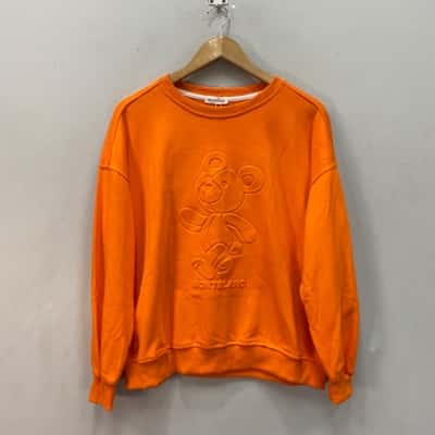  Protagonist  Embossed Bear Size M Jumper Orange 