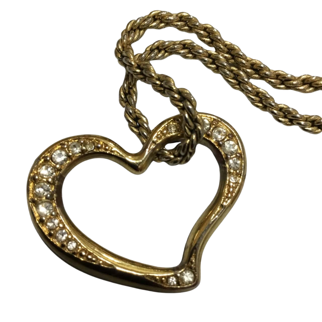 Christian Dior gold Plated 44cm (doubled) Chain and Heart Pendant With