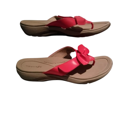  Women's Homey Ped Thongs Size 9C Beige / Coral 
