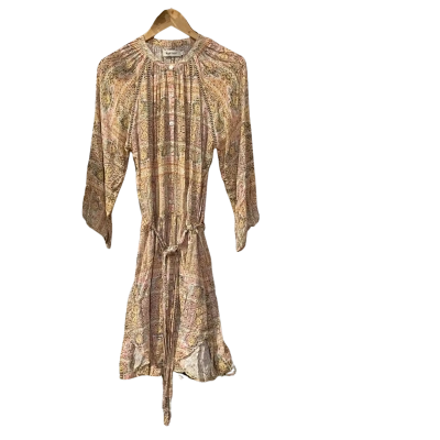 Magali Pascal Womens  Size 12 / M Long Sleeve Midi Dress Multicoloured / Orange / Pattern 