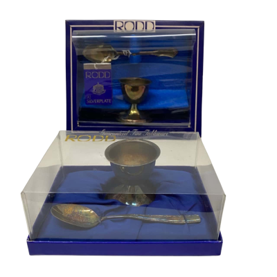 Rodd Silverplate Egg Holder And Spoon Set x2