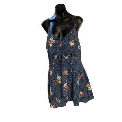 City Chic Womens  Size XS Casual Dress Blue / Floral / Polka Dot 