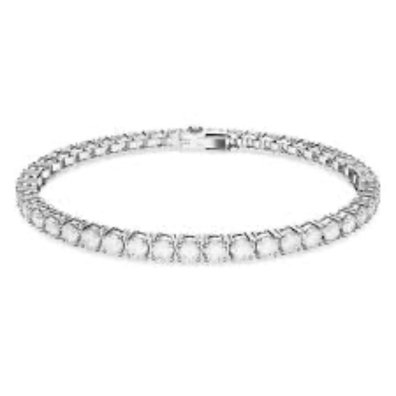 NEW Swarovski Matrix Tennis bracelet Round cut, White, Rhodium plated(s)