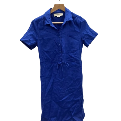 Jacqui-E Womens 6 Blue 100% Linen Dress