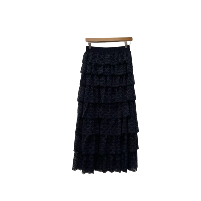 Fate & Becker Womens  Size 10 Domino Maxi Skirt Navy Blue 