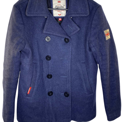 Superdry Mens  Navy Blue Coat Size M