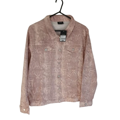 Sara Women's Size 22 Cropped Jacket Pink Reptile