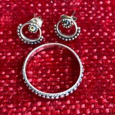  Womens Earrings / Ring silver 925 set