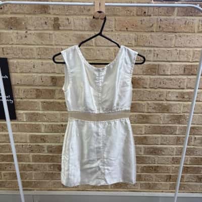 Mossman Womens white cut out dress Size 6 