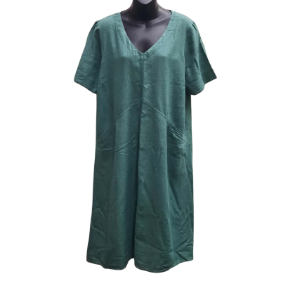 REGATTA Size 14 Linen/Cotton Blend Casual Dress with 2 X Front Pockets