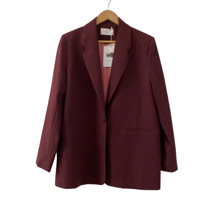 HOSBJERG Women's Hunch Adele Blazer Size Small EU36/UK8/US4 Maroon (*NEW with Tag*)