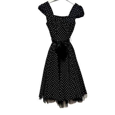 BNWT Hearts & Roses Black White Polka Dot Dress Size 12