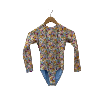 Roxy Kids  Size 10 Long Sleeve Swimsuit Floral / Multicoloured 