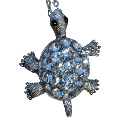 Crystal Turtle Pendant Necklace