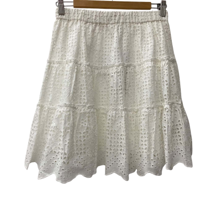 Forever New Arabella Broderie Mini Skirt in Porcelain White Size 10
