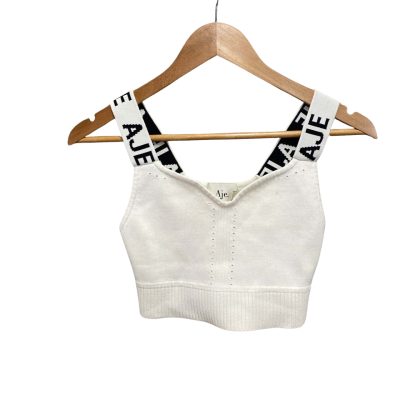 AJE Womens  Size S Cropped Top White 