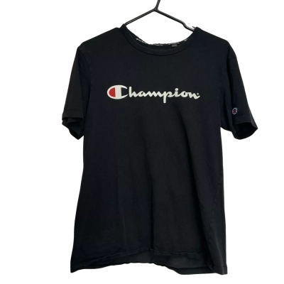 Champion Mens  Size S Short Sleeve T-shirt Black  / White 