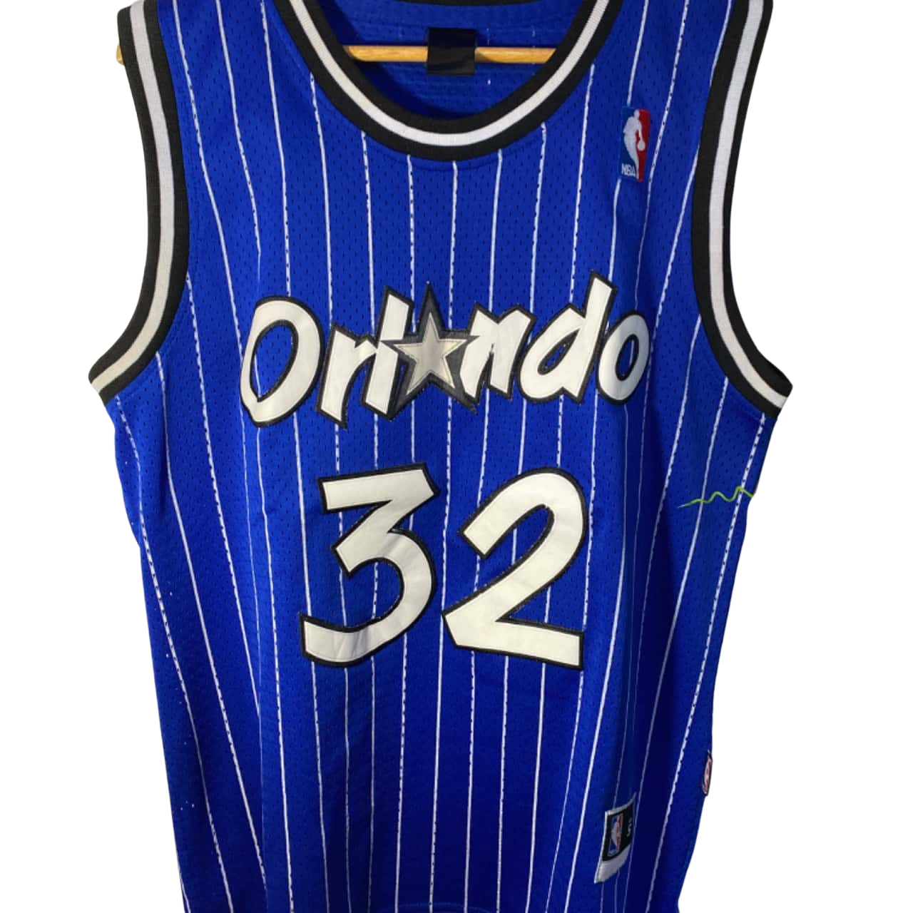 NBA Mens Orlando Magic Shaquille O’Neal Jersey Size S Blue / Striped (s)