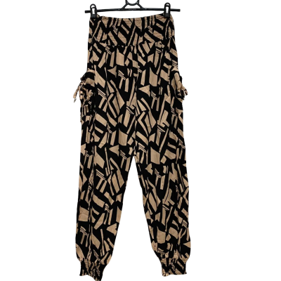 Caroline Morgan Womens  Size 10 Abstract print Harem Pants Pants Beige / Black  
