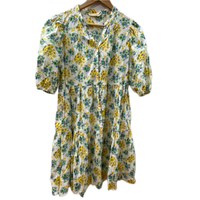 Uniqlo X Paul and Joe Womens  Size M Floral Dress Green / White / Yellow 