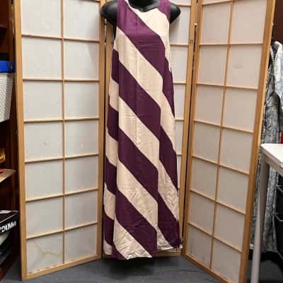 Mister Zimi Womens Size 6 Maxi Dress / Shift Dress / Sleeveless Dress / Strapless Dress Cream / Maroon 