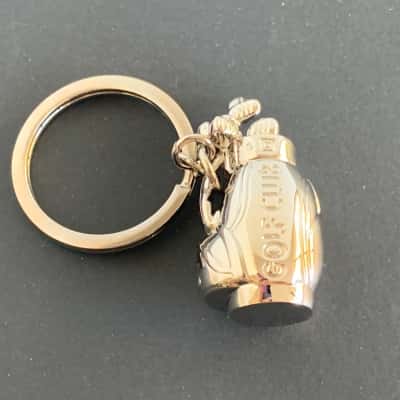Silver Tone Golf Bag Keychain