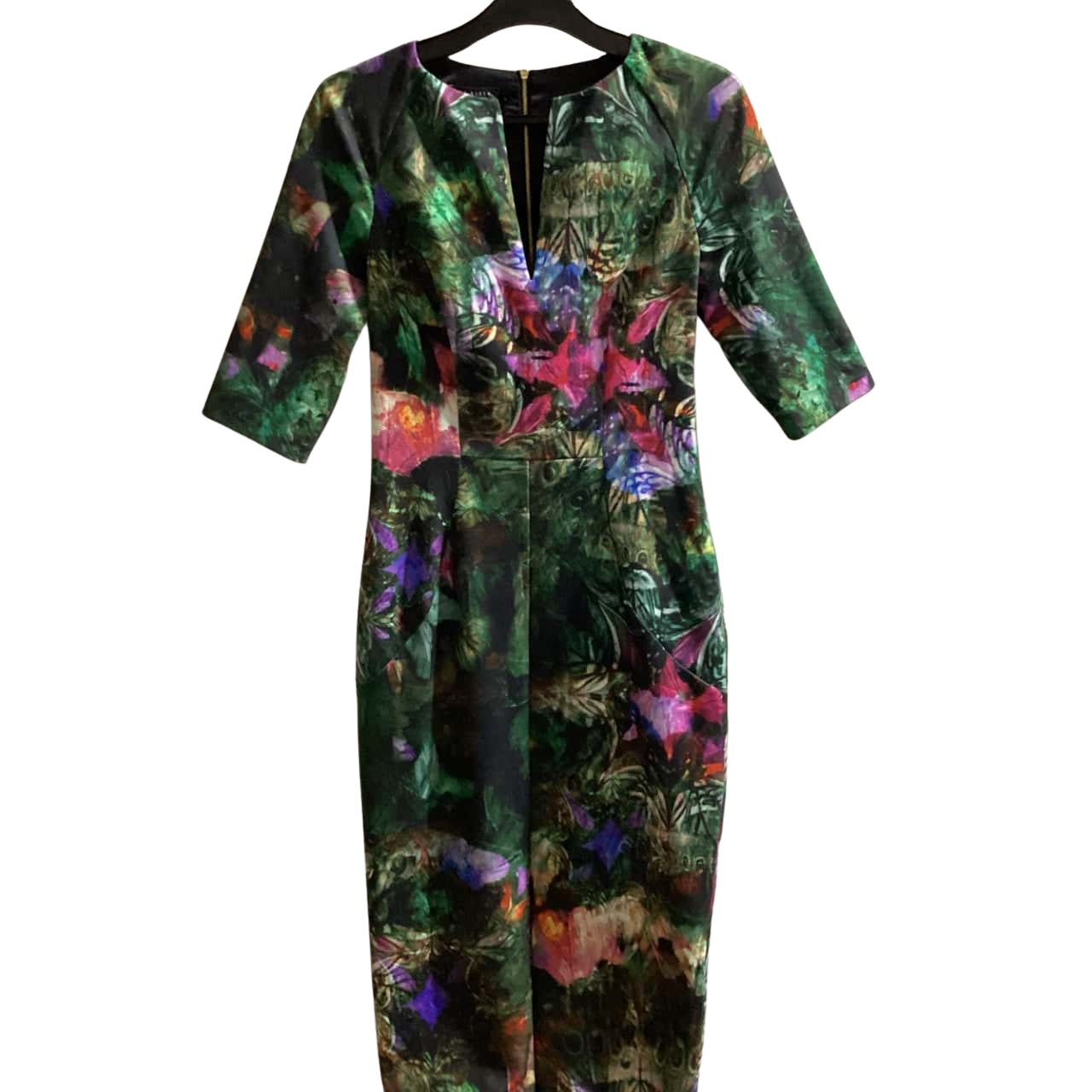 chinese dress ladies Printed Chiffon Mini Dress With Tie Waist | Elster main image 1