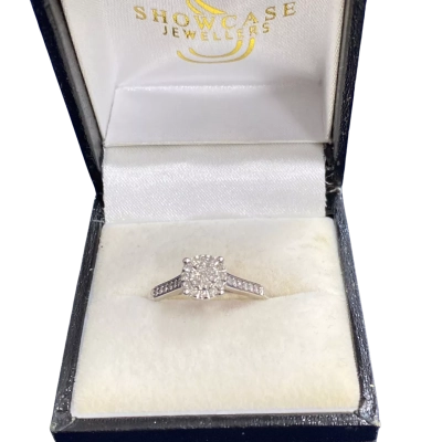 Stirling silver diamond illusion set  Womens Ring M
