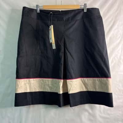 Laura Ashley Womens  Size 16 Midi Skirt Black  / Cream 