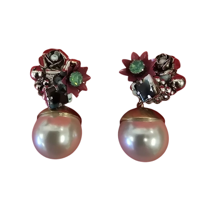  Womens Earrings Big Pearl Style Chunky Earrings with various Beads 