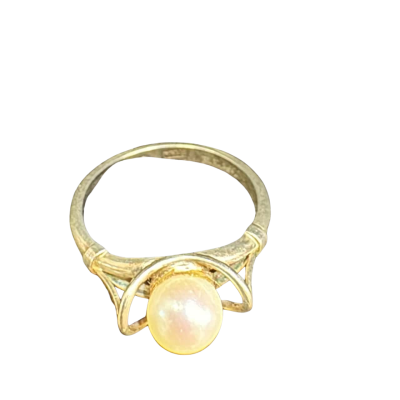  Womens GOMA Ring 9ct white Gold   & Pearl 