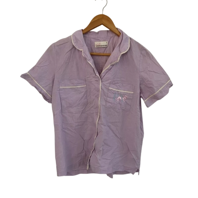Peter Alexander Womens  Size S Button Up Pyjama Top / Short Sleeve Pyjama Top Purple 