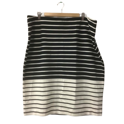Trenery Ponte Stripe Pencil Skirt Size XXL Navy
