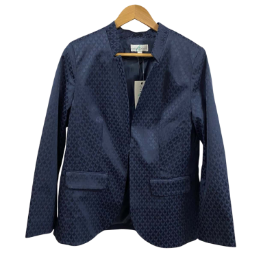 Established Womens  Size 12 Shimmering Jaquard Blazer Marine