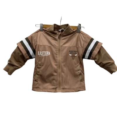 Cotton On Kids Size 1-2 Years NBA Chicago Bulls Jacket Brown 