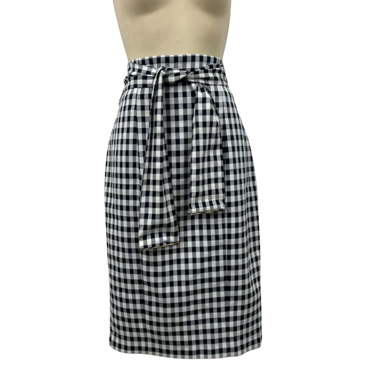 Bias Skirt -  Black and Natural Check main image 1