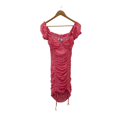 Tiger Mist Womens  Size S Ruched Bodycon Dress Pink  