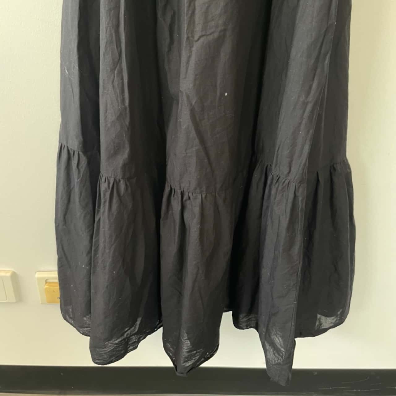 H&M Black Off Shoulder Cotton Maxi Dress Size 8 / S (s)