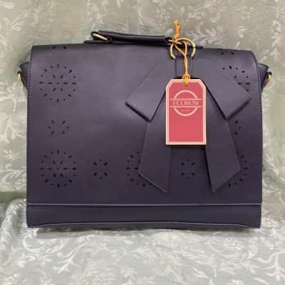  Womens Ecosusi Cross Body Briefcase Black  
