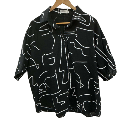 Billy J Womens Size XXL Short Sleeve Shirt Black  