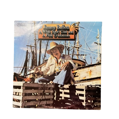 Vintage Jimmy Buffet A White Sports Coat and A Pink Crustacean 12” Inch Vinyl